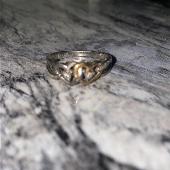 10k Plated 925 Elegant Two-Tone Knot Ring - Picture 4 of 4